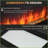 Electric Wall-Mounted Fireplace, 28.5" 1500W with Flame Effect &amp; 7 Color LED | Black | Tempered Glass-1762389184