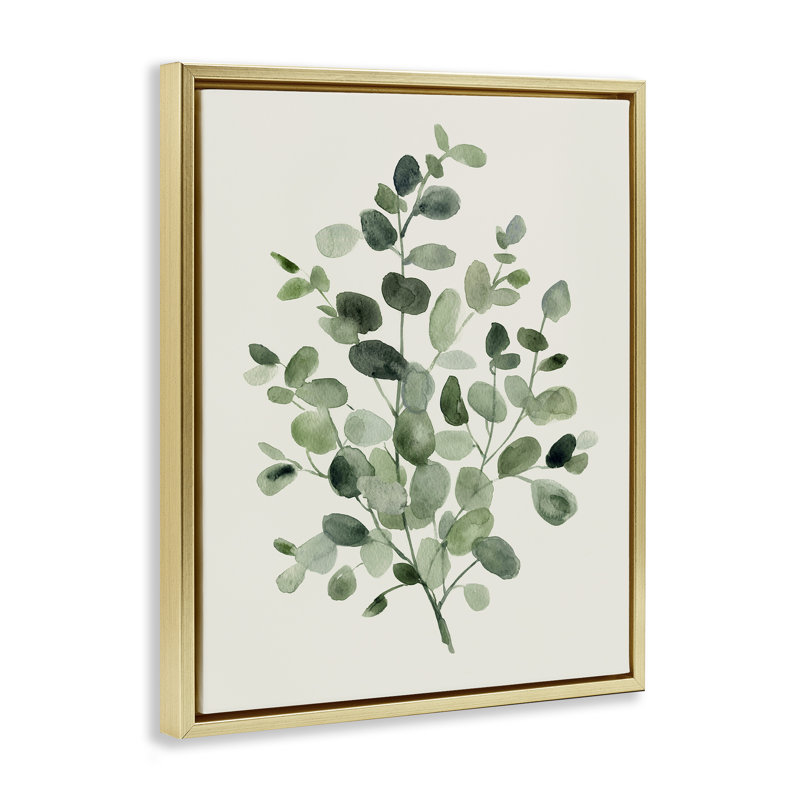 Feuilles d'herbes tachetées, Cadre flottant métallique doré, H 21 po x l 17 po