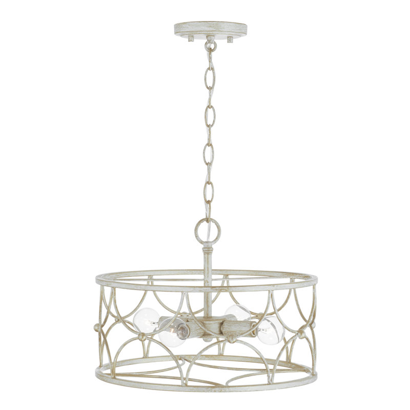 Luminaire suspendu tambour unique à 4 lumières