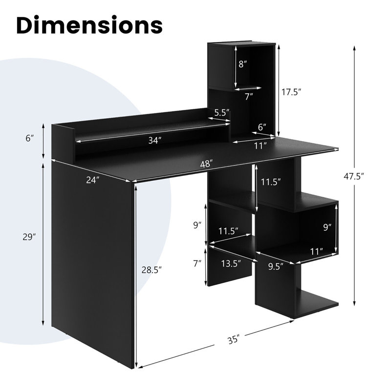 Matipaishe Computer Desk, Black