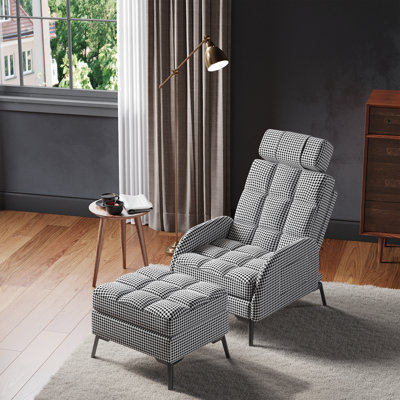 Dunnom Upholstered Recliner with Footstool