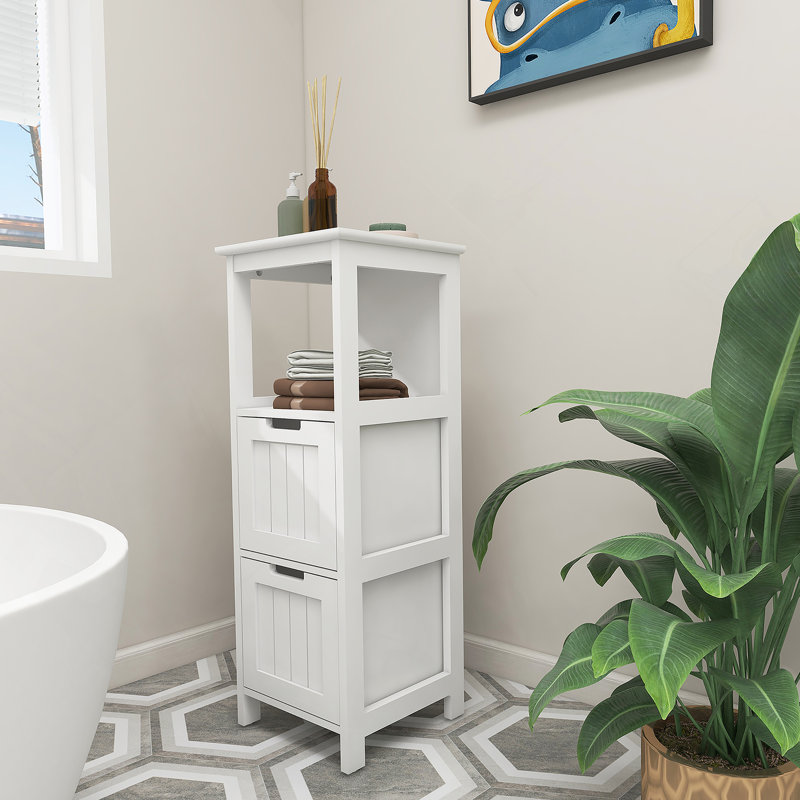Bathroom Floor Cabinet With 2 Drawers And Storage Shelf, Storage Organizer Cabinet