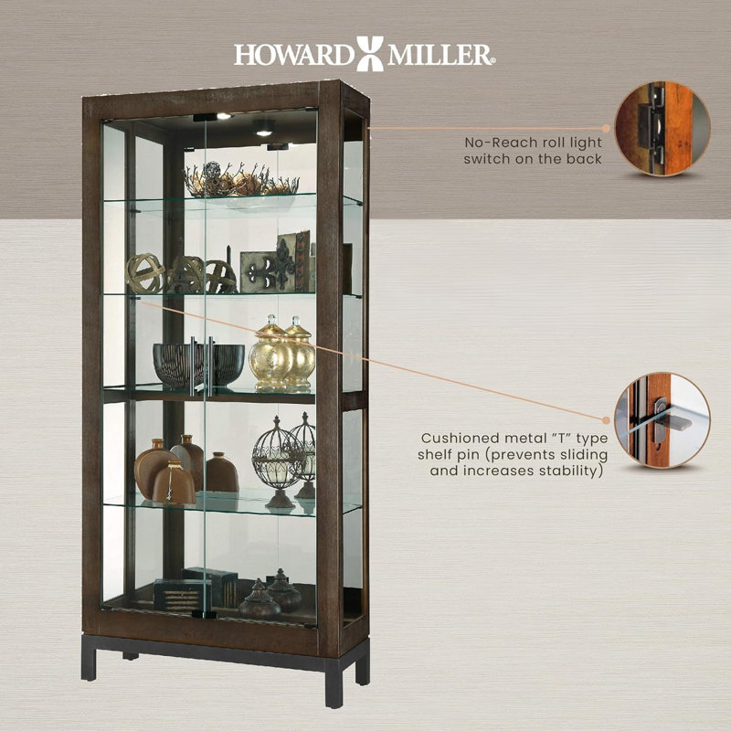 Howard Miller Quinn III Curio Cabinet, Aged Java