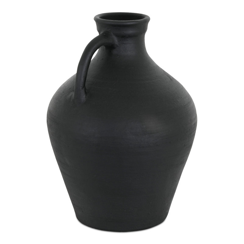 Vase Lyra en terre cuite noire