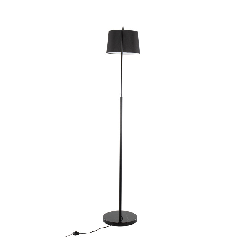 March Contemporary Floor Lamp, Nickel, Black