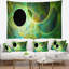 Tapisserie abstraite avec ailes d'ange vert fractal-28496947