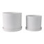 Ensemble de pots à fleurs en céramique à nervures en céramique pour intérieur / extérieur 2 - 10 ", 9" blanc
