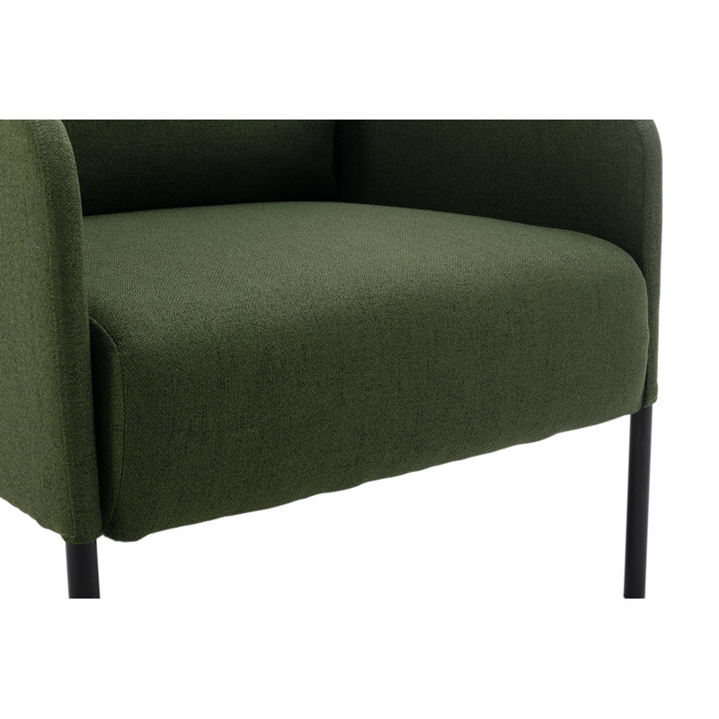 Evrard Upholstered Armchair, Green 100% Linen