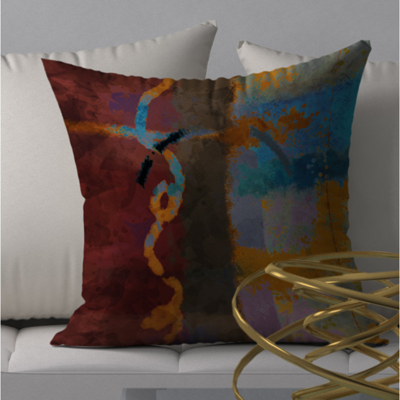 Abstract Throw Pillow, 20" H x 20" W x 5"D