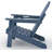 Folding Adirondack Chair Set of 2, All-Weather HDPE Outdoor Chair, Wooden Textured with Cup Holder for patios, Decks, Gardens, fire pits,Navy Blue-479287259