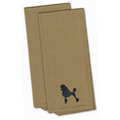 Serviette à thé de cuisine brodée caniche