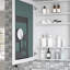 Armoire à pharmacie avec miroir pour salle de bain avec porte qui s'ouvre, miroir pour salle de bain avec rangement, armoire d'entrée-108813452
