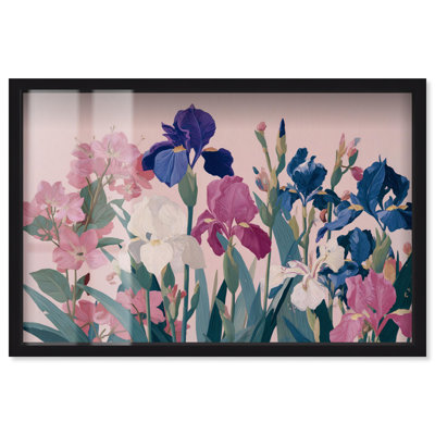 Décoration murale florale Gouache Florals II par Art Remedy, cadre noir, 37 x 25