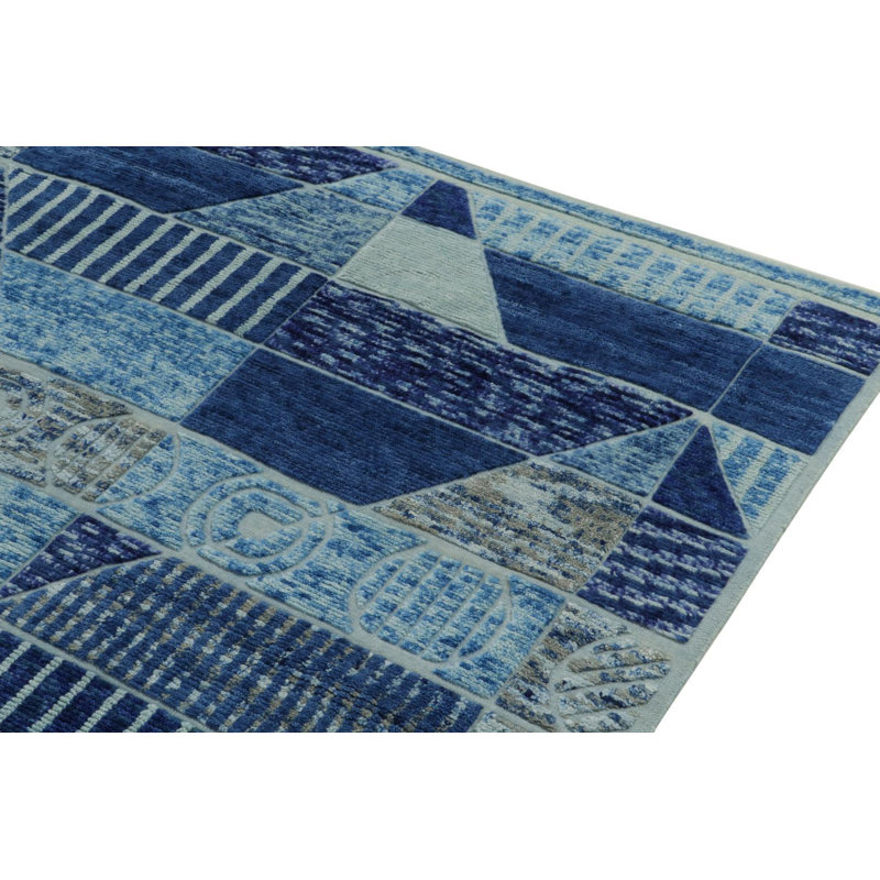 Scandinavian Wool Geometric Area Rug, Rectangle 6' x 9'