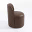 Chaise d'appoint rembourrée en similicuir brun moderne-1393407433