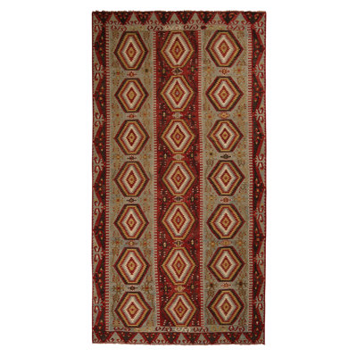 Rug & Kilim One-of-a-kind Hand-knotted 1930s Kilim Gray/red 5'10" X 11'1" Wool Area Rug In Red;gray