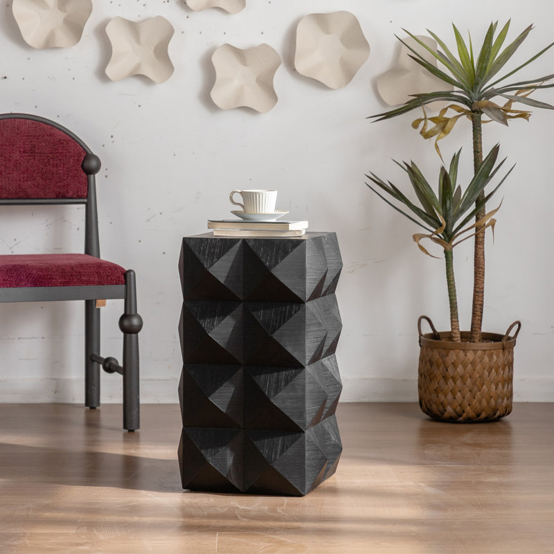 Height Three-Dimensional Embossed Pattern Design Retro Side Table Retro Furniture