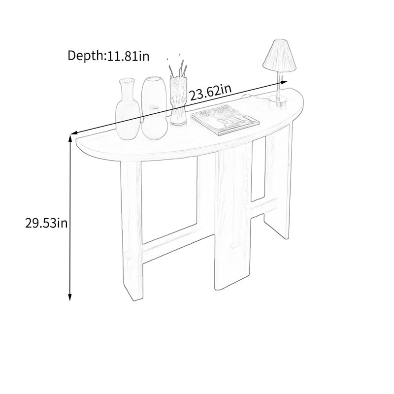 Console moderne en bois de pin, 29,53 po H x 23,62 po L x 11,81 po P, Brun