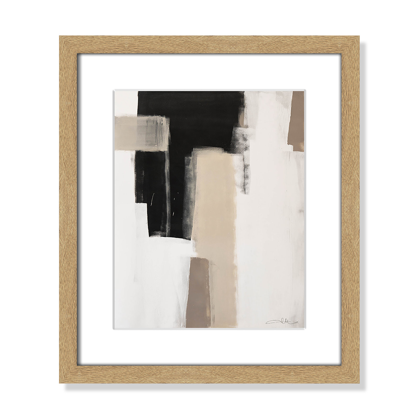 Calvin "Earth Scapes I" Print, No Mat, 15" H x 13" W x 1.25" D, Natural Woodgrain Single Picture Frame