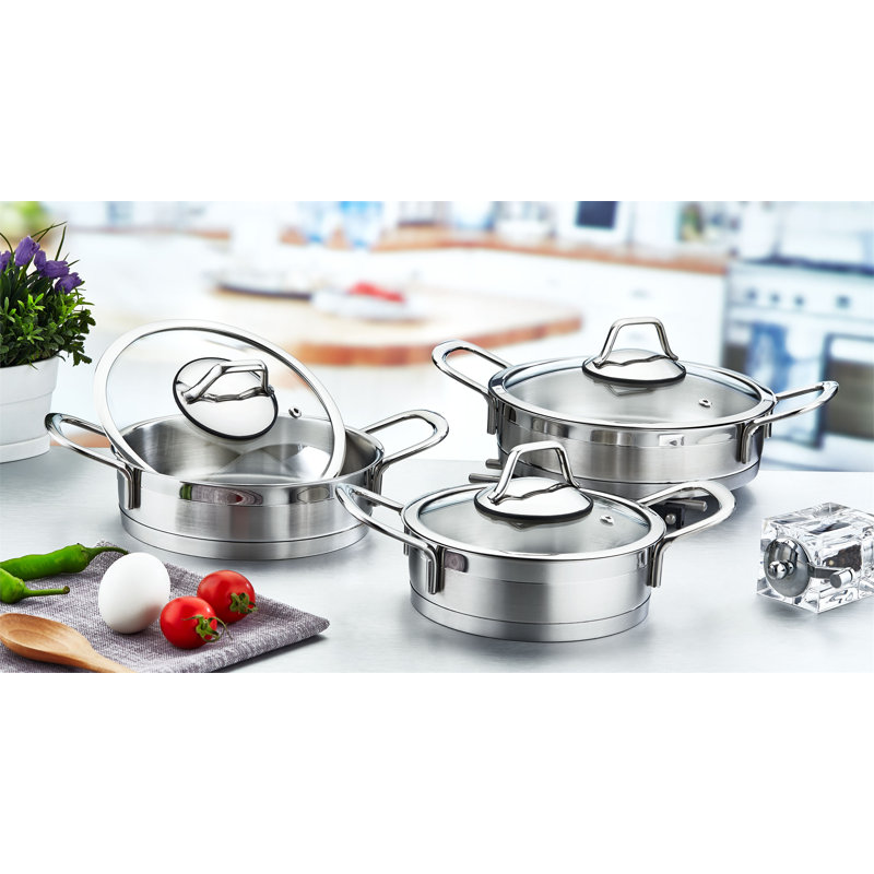 Hal 6 - Piece Stainless Steel (18/10) Cookware Set, Silver