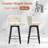 Beige Swivel Bar Stools Set of 2, 27.5" PU Leather Seat with Tufted Back, Solid Wood Legs, Counter Height Bar Chairs for Kitchen Island, Dining Room, Café-410309450-419668510