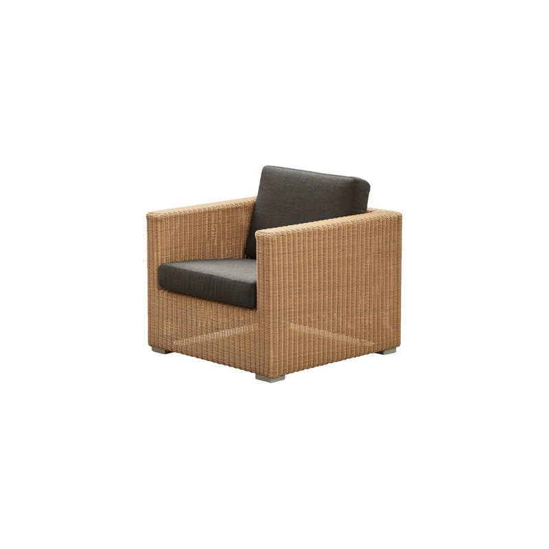 Chester Patio Chair with Cushions, Black, Natural