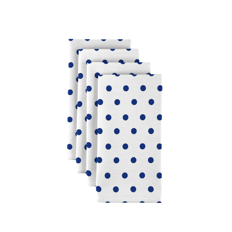 Polyester Polka Dots Square Napkin, Blue