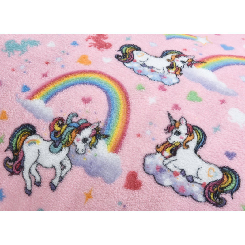 Velosso Unicorn Rainbow Teddy Soft Cosy Fleece Duvet Set, Single