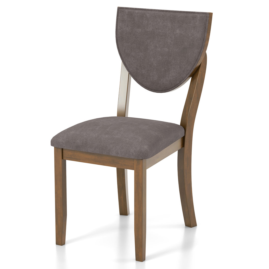 Geles Upholstered Side Chair in Brown (Set of 2) Charlton Home®