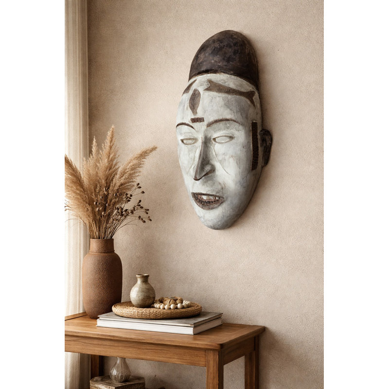 Masque mural ancien esprit antique peint
