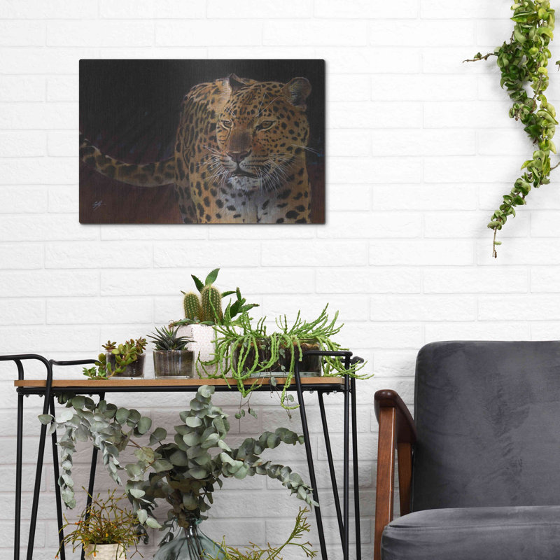 «Leopard» par Durwood Coffey, art mural en métal, H 12 po x l 16 po