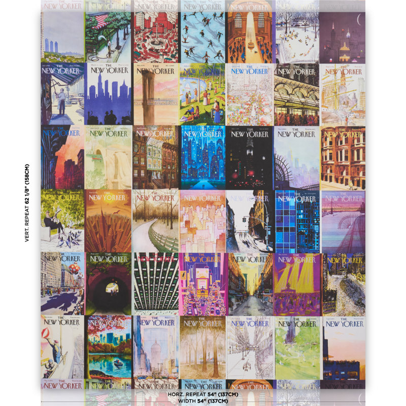 Schumacher x The New Yorker City-View Covers Wallpaper