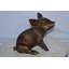 Statue de cochon en bronze Angelia - taille: L 14 po x l 10 po x H 12 po.