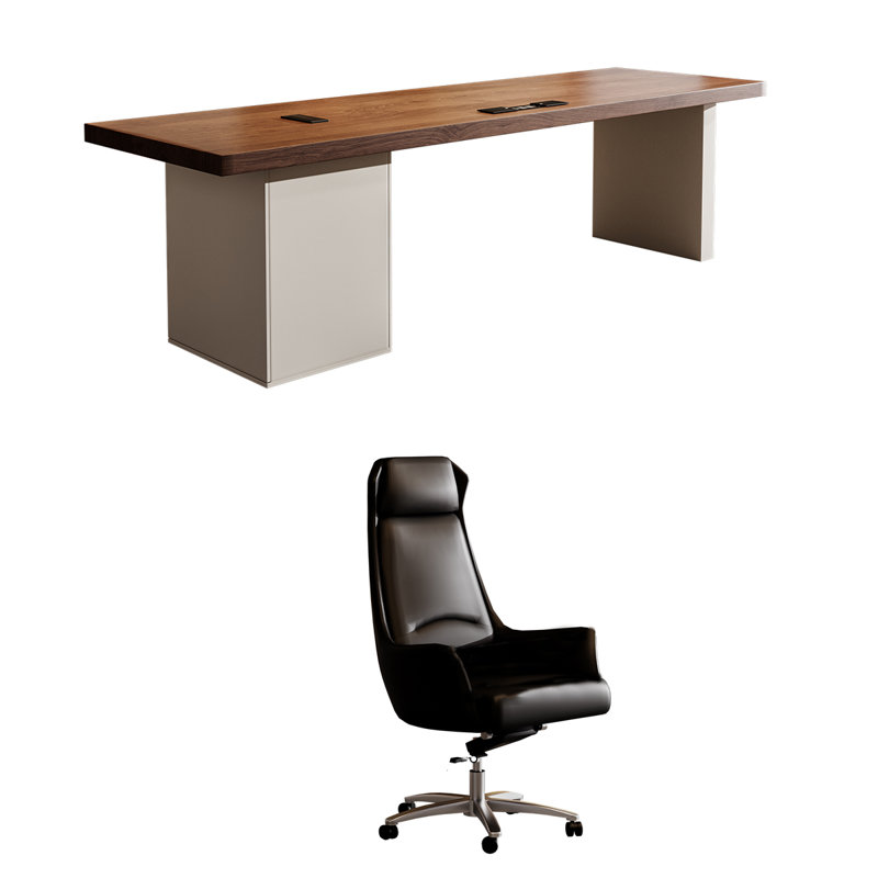 Bureau moderne et minimaliste, H 29,53 po x l 86,61 po x P 31,5 po