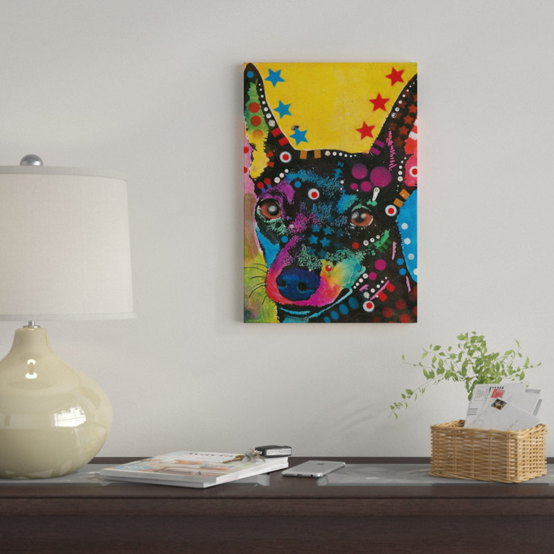 «Miniature Pinscher», impression sur toile, H 18 po x l 12 po x P 1,5 po, Toile tendue, Pas de tapis