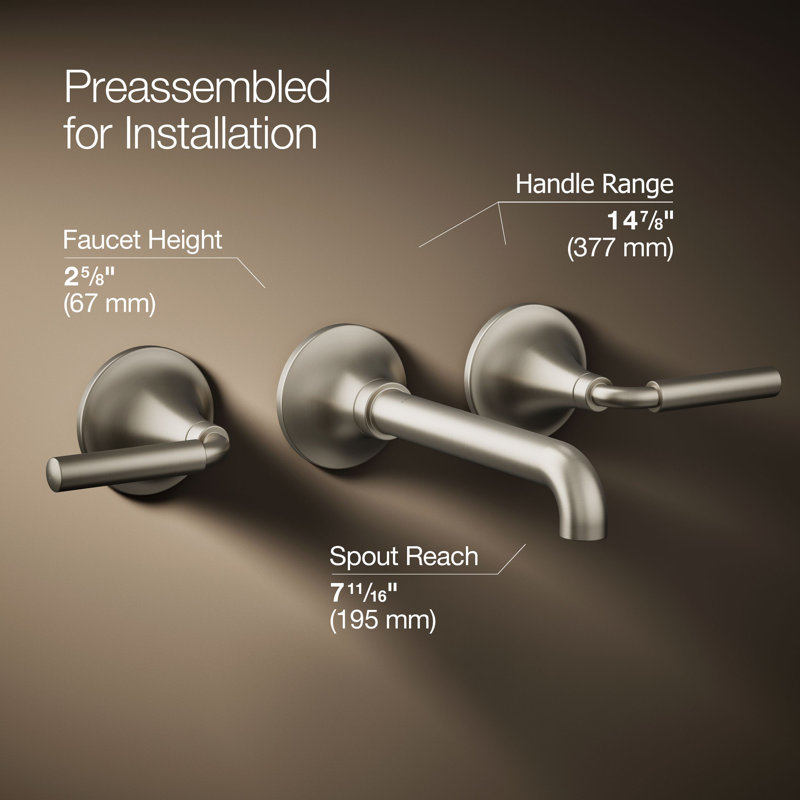 Tone Wall-Mount Bathroom Sink Faucet Trim, Vibrant Brushed Nickel