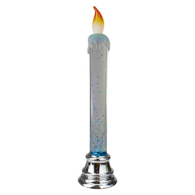 Glittered LED Flameless Christmas Candle - 9.25" - Set Of 4