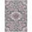 3' X 5' Pink And Charcoal Damask Washable Indoor Outdoor Area Rug