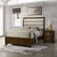 Table de chevet 2 tiroirs, meubles de chambre à coucher en bois brun foncé 1Pc