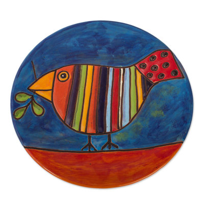 Décoration murale oiseau rayé