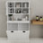 Laundry Basket Cabinet In White - Two Compartment Design Stable & With Adjustable Shelves-1492302345-1492302347