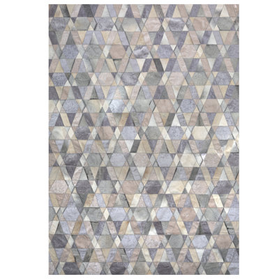 Cowhide Geometric Area Rug