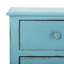 Commode d'appoint Elegant Andrianna - Rangement à 3 tiroirs en bois de sapin rétro avec finition bleue pour le salon