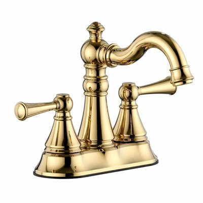 2-handle Bathroom Faucet with Drain Assembly