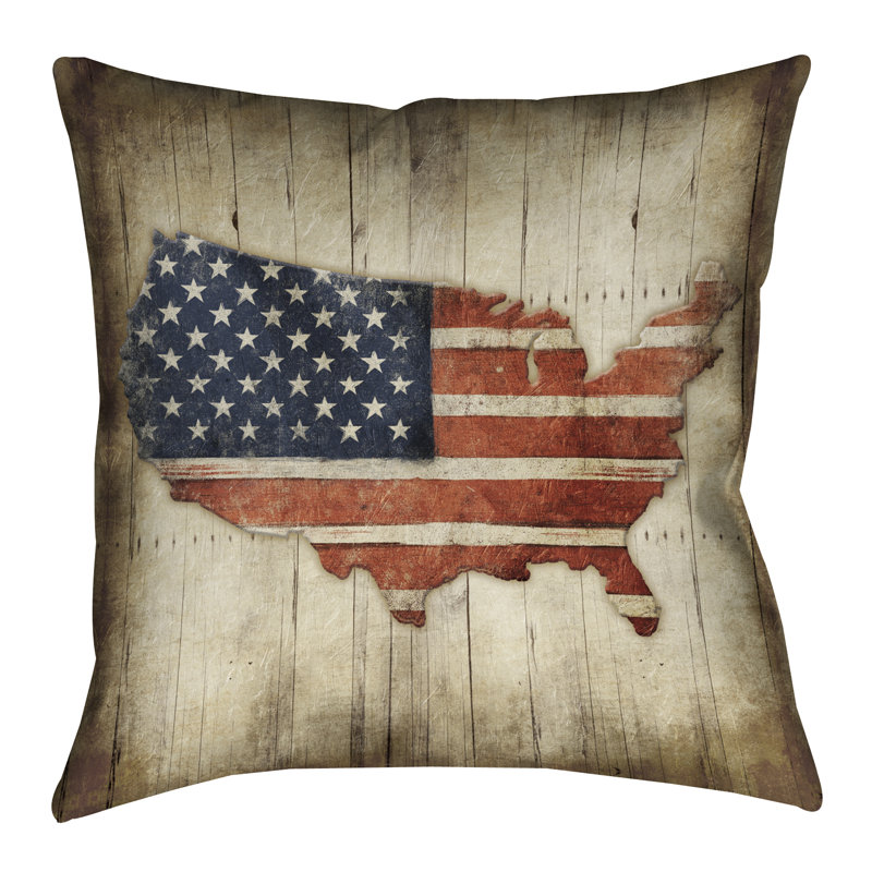 Coussin extérieur à drapeau en bois Saul