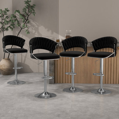 Christal Swivel Upholstered Adjustable Height Counter Stool