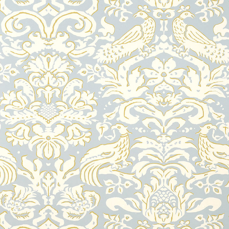 Aldwyn Damask Wallpaper, Robin's Egg