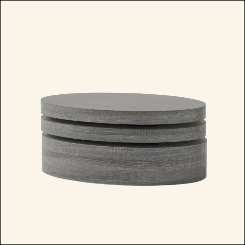 TABLE BASSE MODERNE ROTATIF - Noir mat