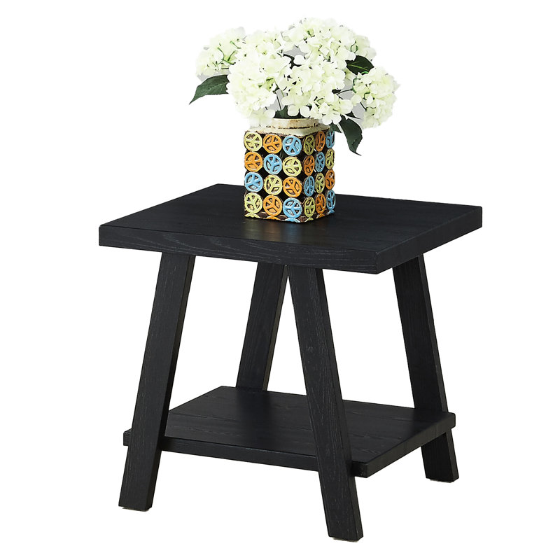 Tablette en bois noir - style contemporain avec plateau de table en placage dur robuste et rangement pratique