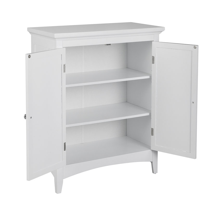 Zal Freestanding Floor Storage Cabinet with Adjustable Shelves, and Shaker Legs – for Bathroom, Kitchen, or Home Office